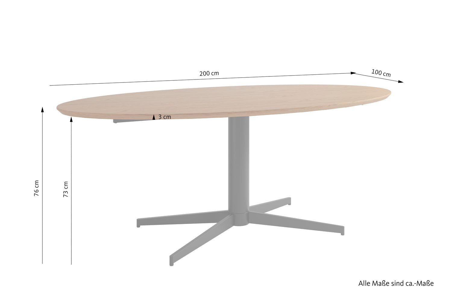 FEVIK Tisch Eichefarbig Tobacco