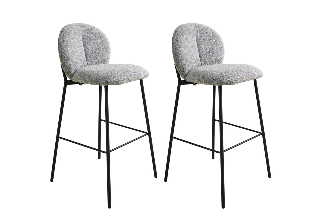 SCHÖNER WOHNEN-Kollektion Barstuhl FORDE 01, Bezug in Bouclé grau, Untergestell aus Metall schwarz oder Bezug in Bouclé greige, Untergestell aus Metall seidengrau