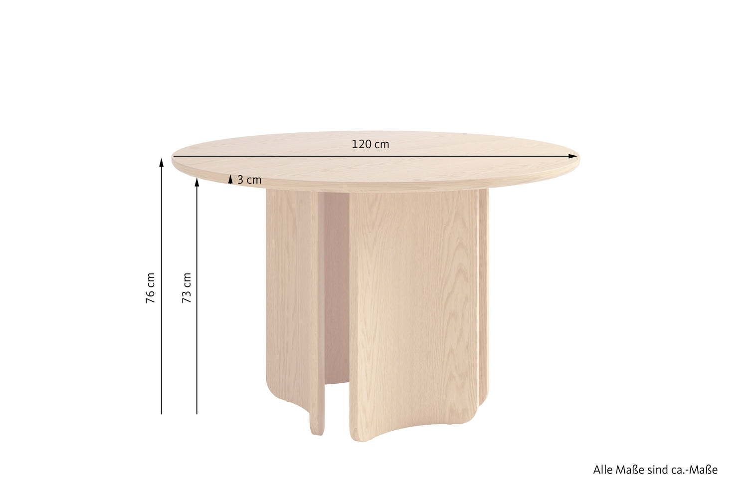 HARSTAD Tisch Eichefarbig Bianco