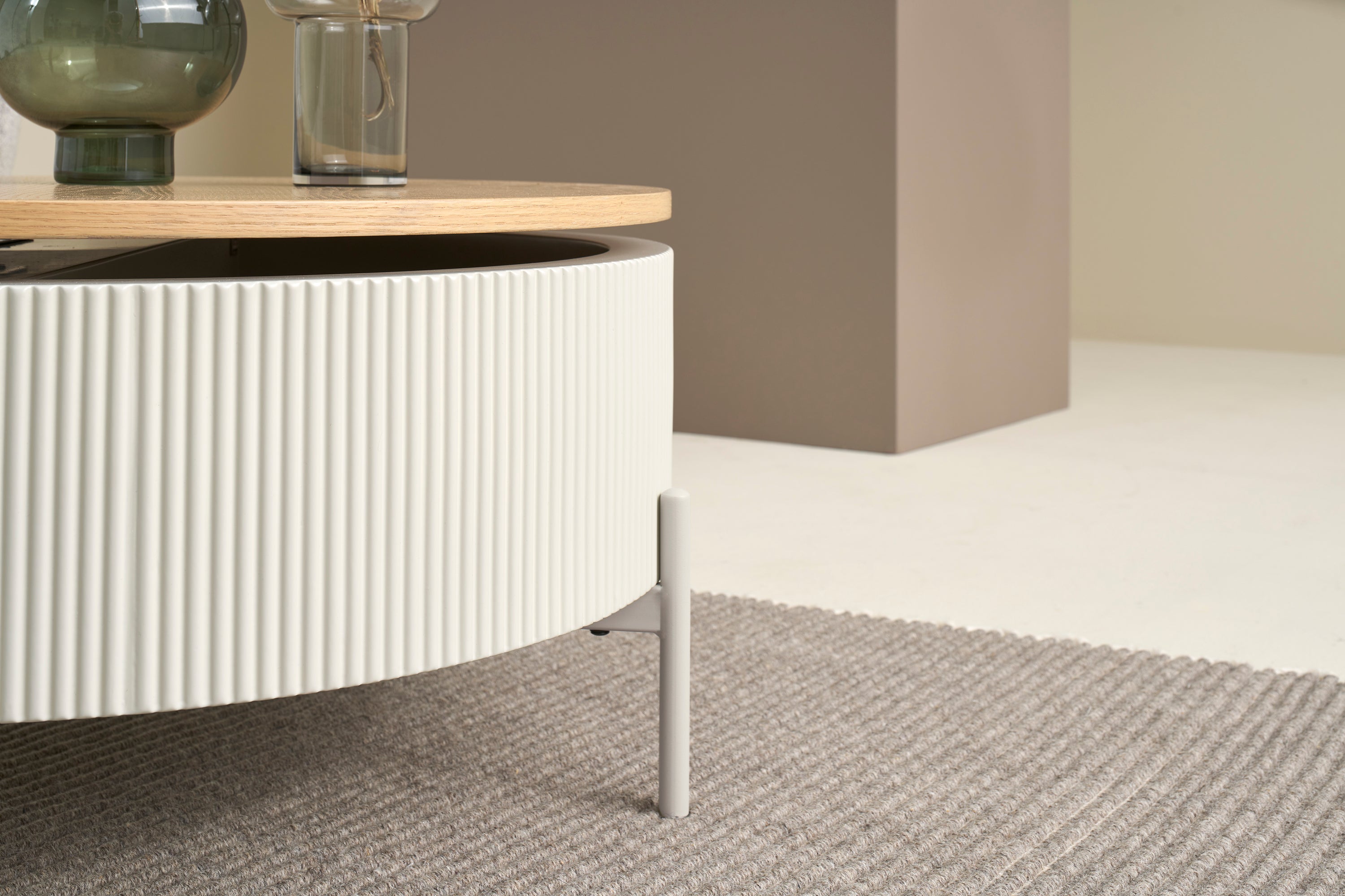 HEROY Couchtisch Eichefarbig Bianco