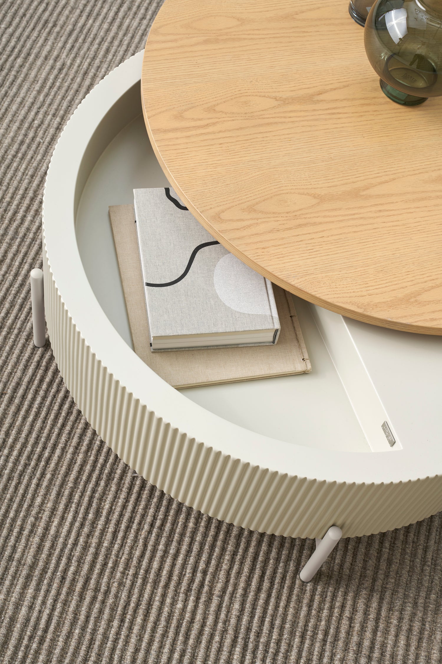 HEROY Couchtisch Eichefarbig Bianco