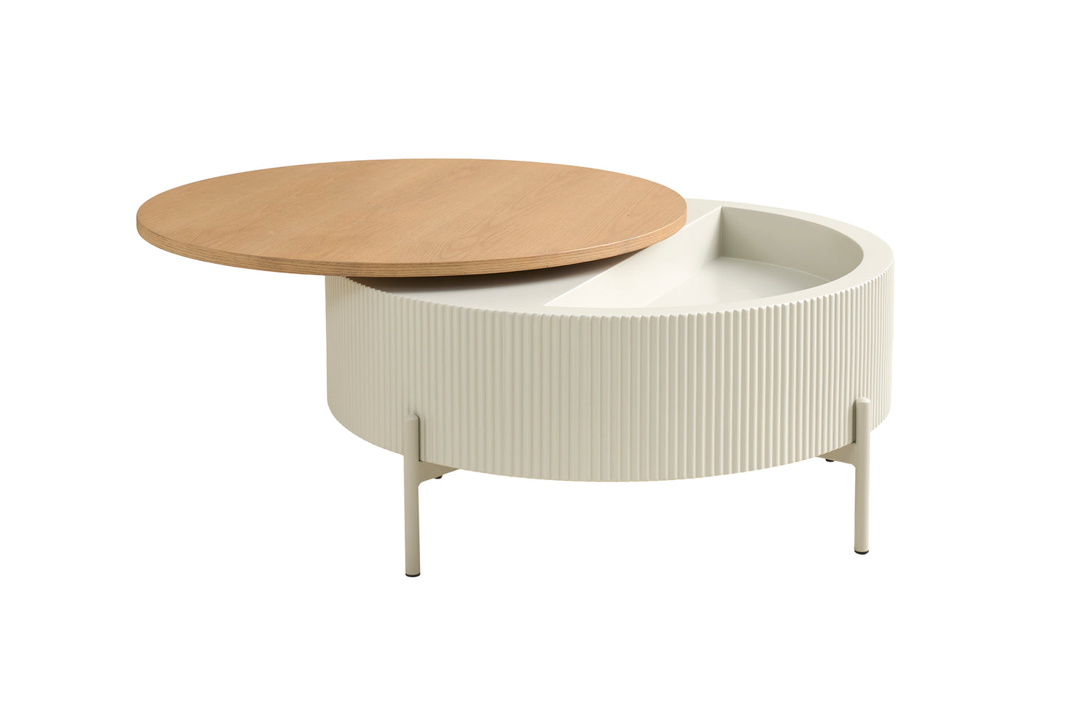 HEROY Couchtisch Eichefarbig Bianco