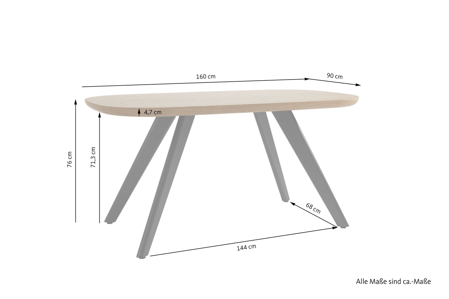 LARVIK Tisch Eichefarbig Tobacco