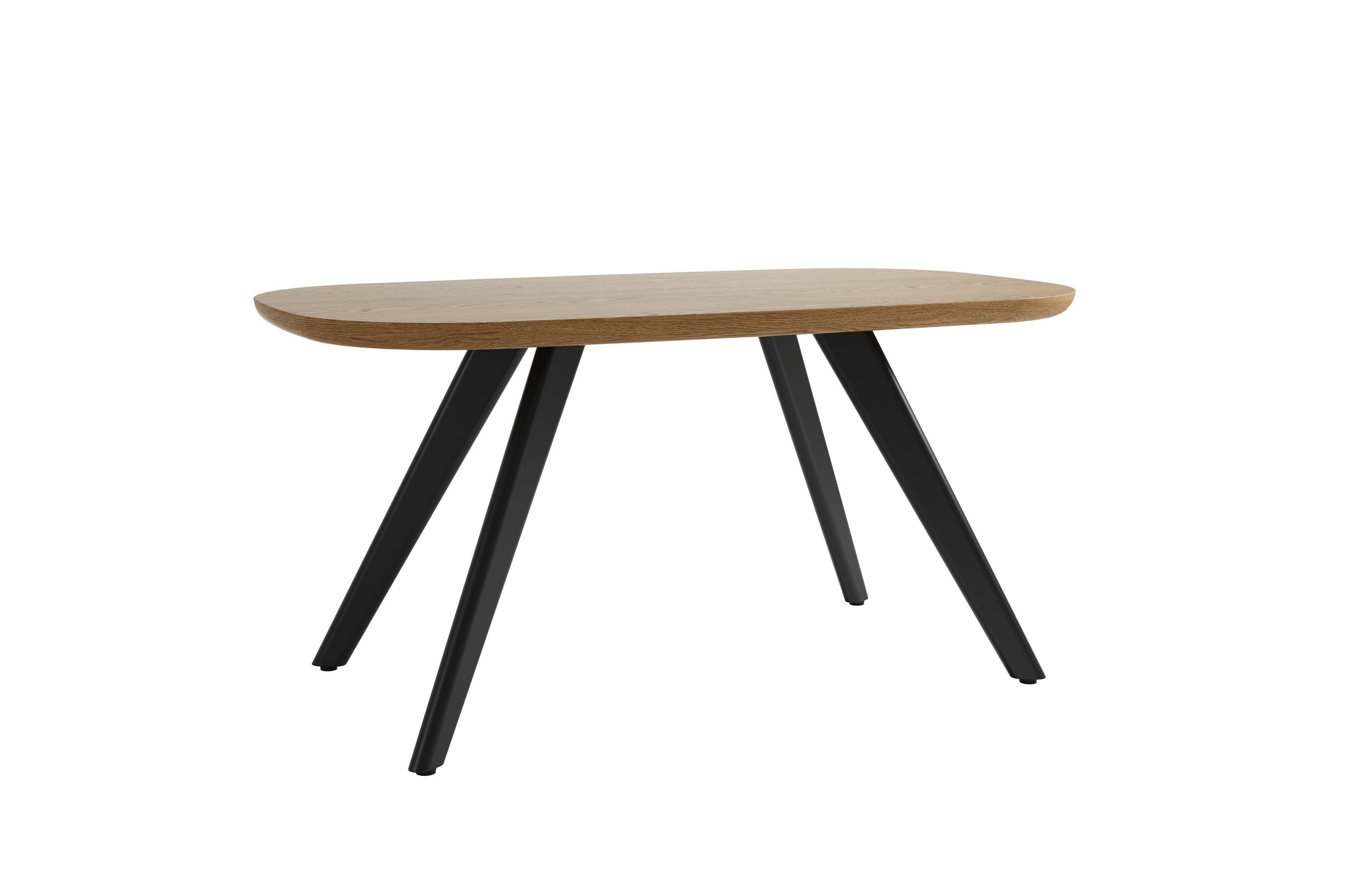 SCHÖNER WOHNEN-Kollektion Esszimmertisch LARVIK 160 oder 200, Echtholzfurnier Eichefarbig Tobacco, Untergestell aus Metall schwarz oder Echtholzfurnier Eichefarbig Bianco, Untergestell aus Metall seidengrau