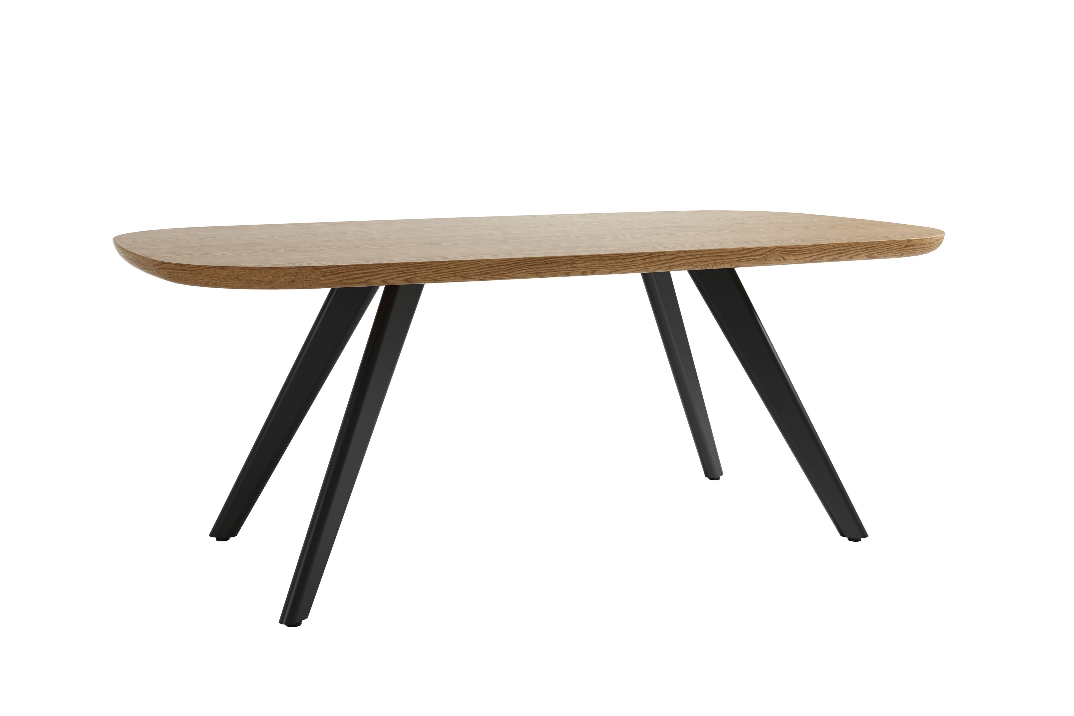 SCHÖNER WOHNEN-Kollektion Esszimmertisch LARVIK 160 oder 200, Echtholzfurnier Eichefarbig Tobacco, Untergestell aus Metall schwarz oder Echtholzfurnier Eichefarbig Bianco, Untergestell aus Metall seidengrau