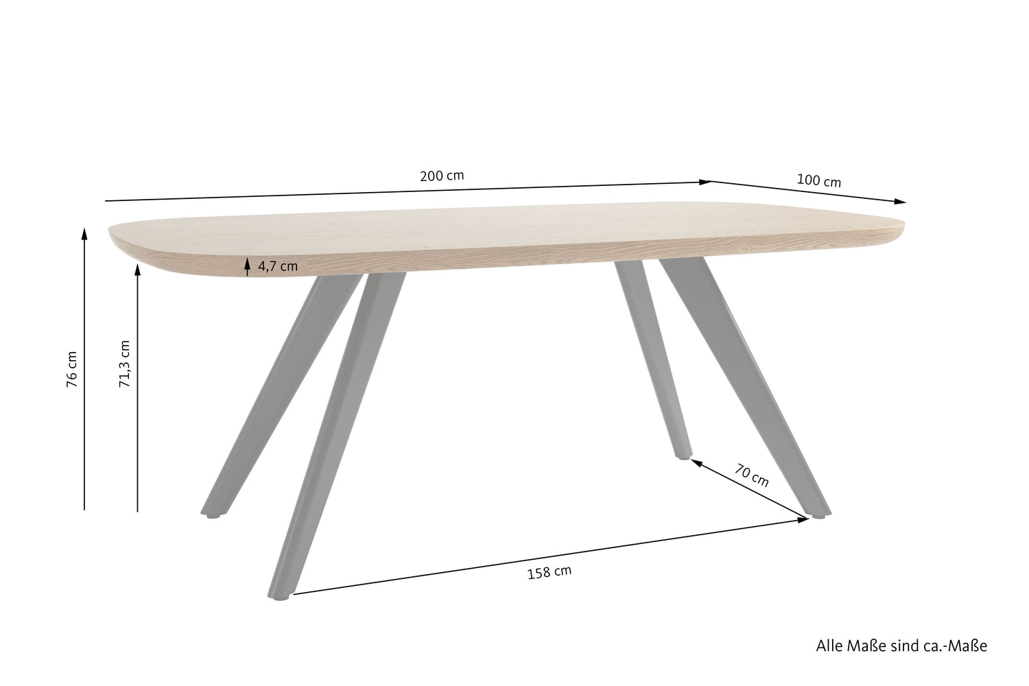 LARVIK Tisch Eichefarbig Tobacco