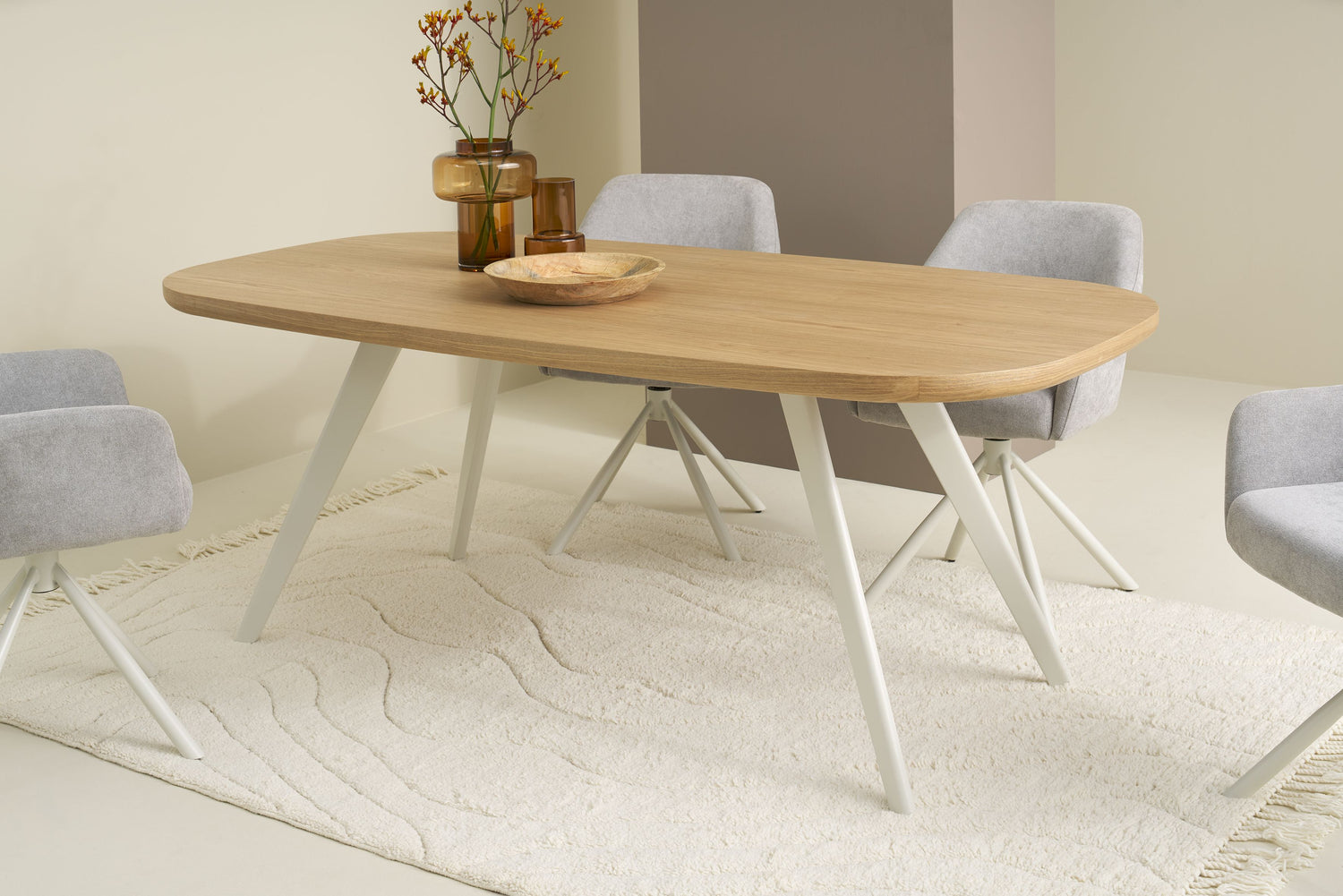 LARVIK Tisch Eichefarbig Bianco