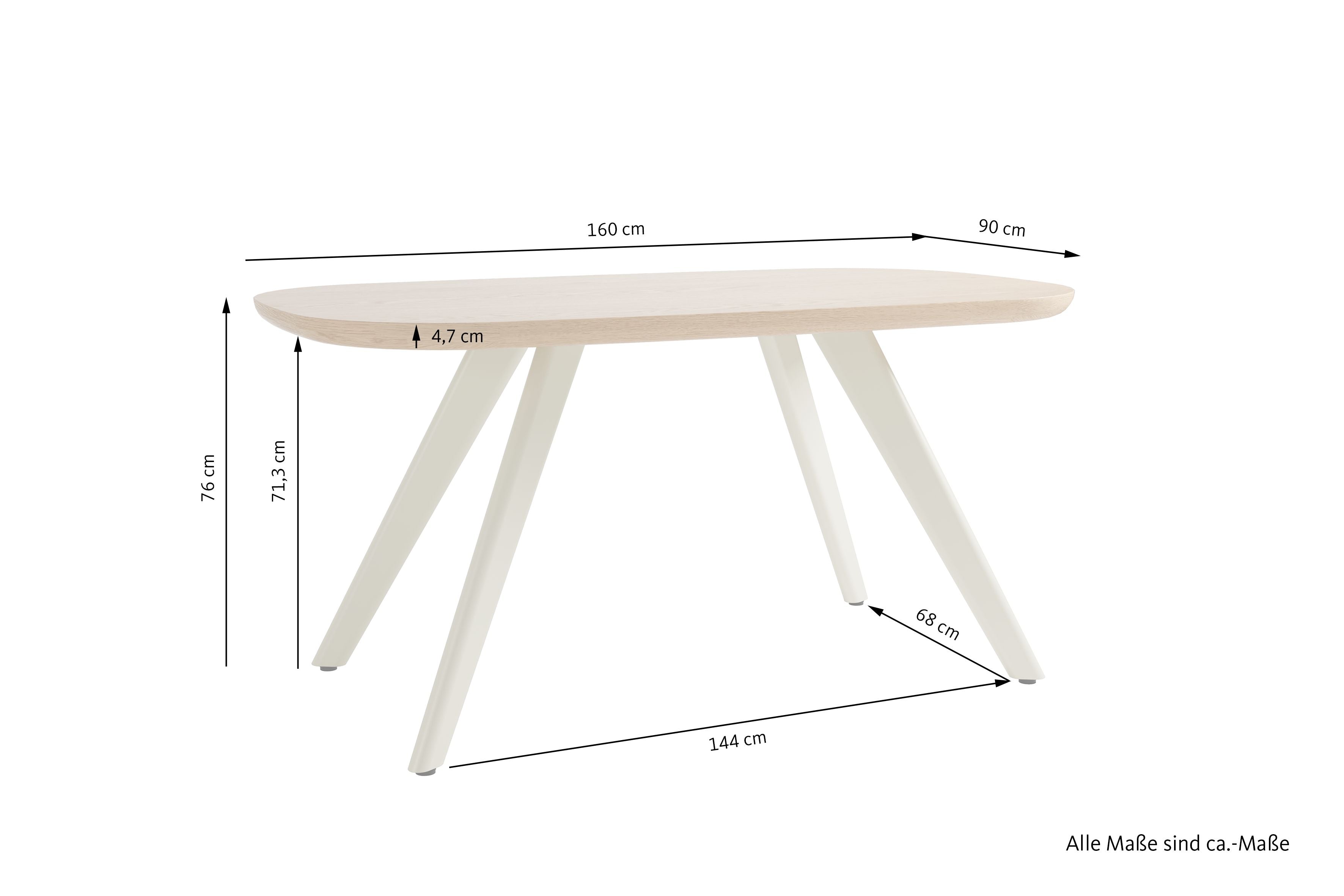 LARVIK Tisch Eichefarbig Bianco