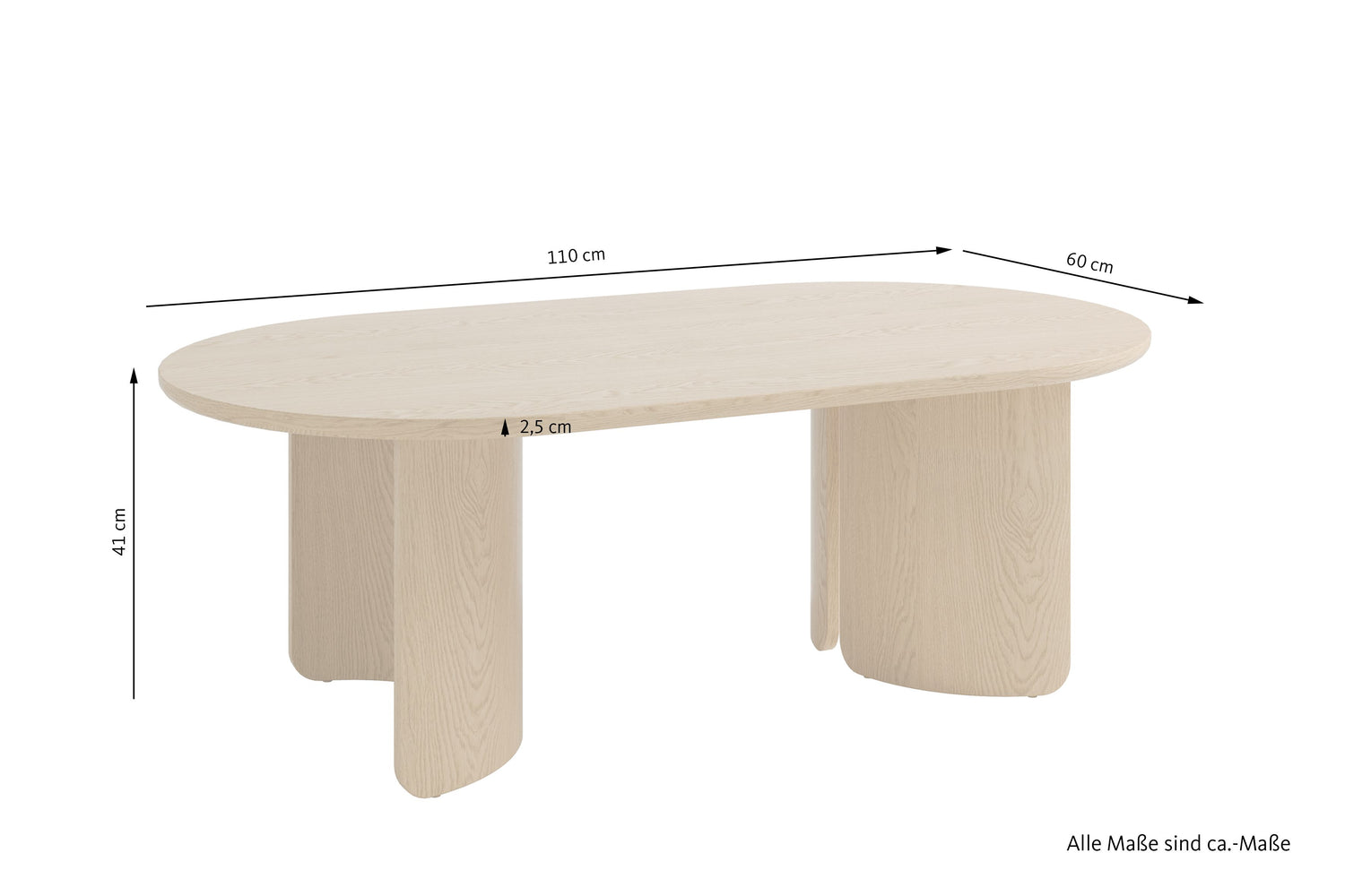 TROMS Couchtisch Eichefarbig Bianco