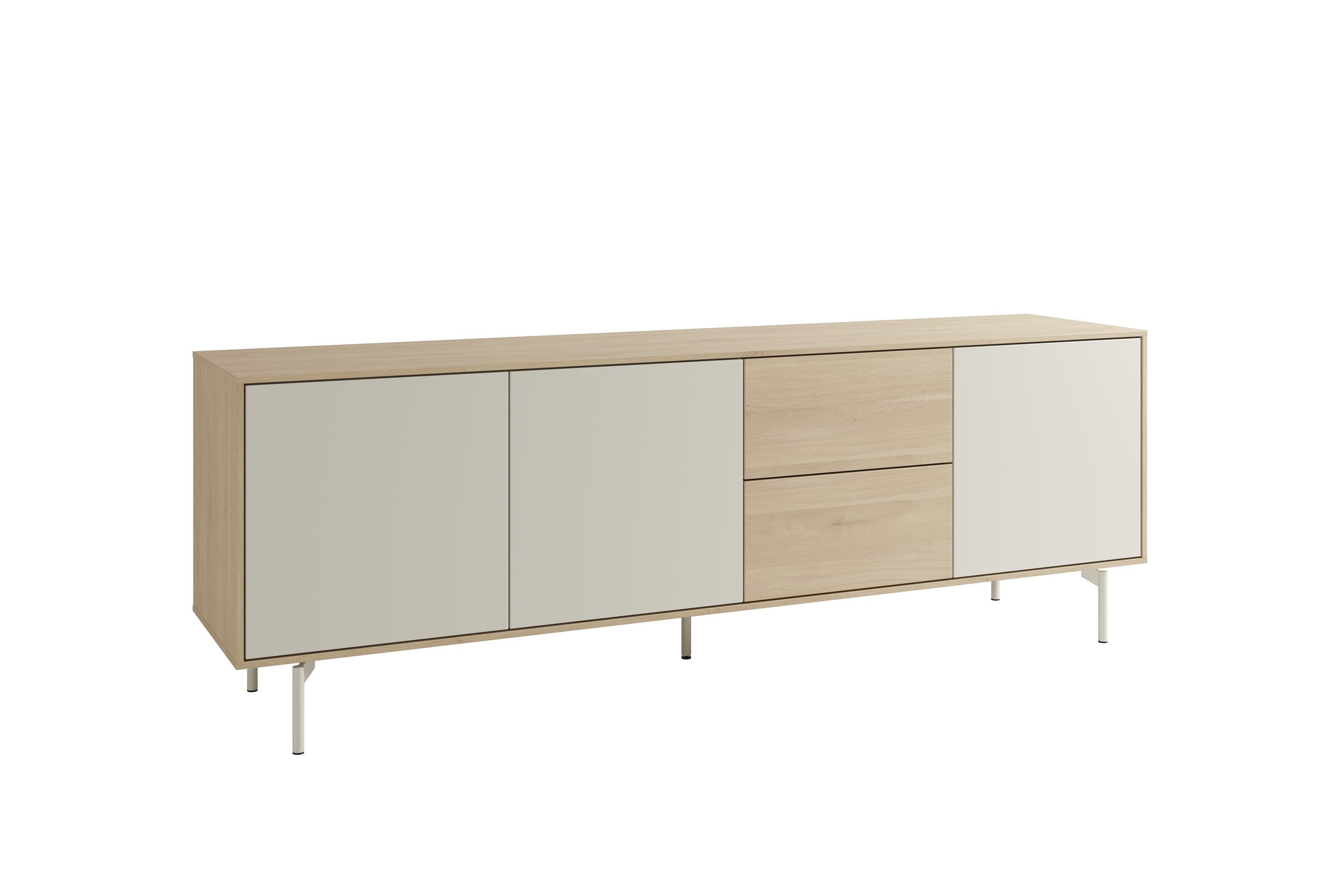 LABOE Sideboard Eichefarbig Bianco hell
