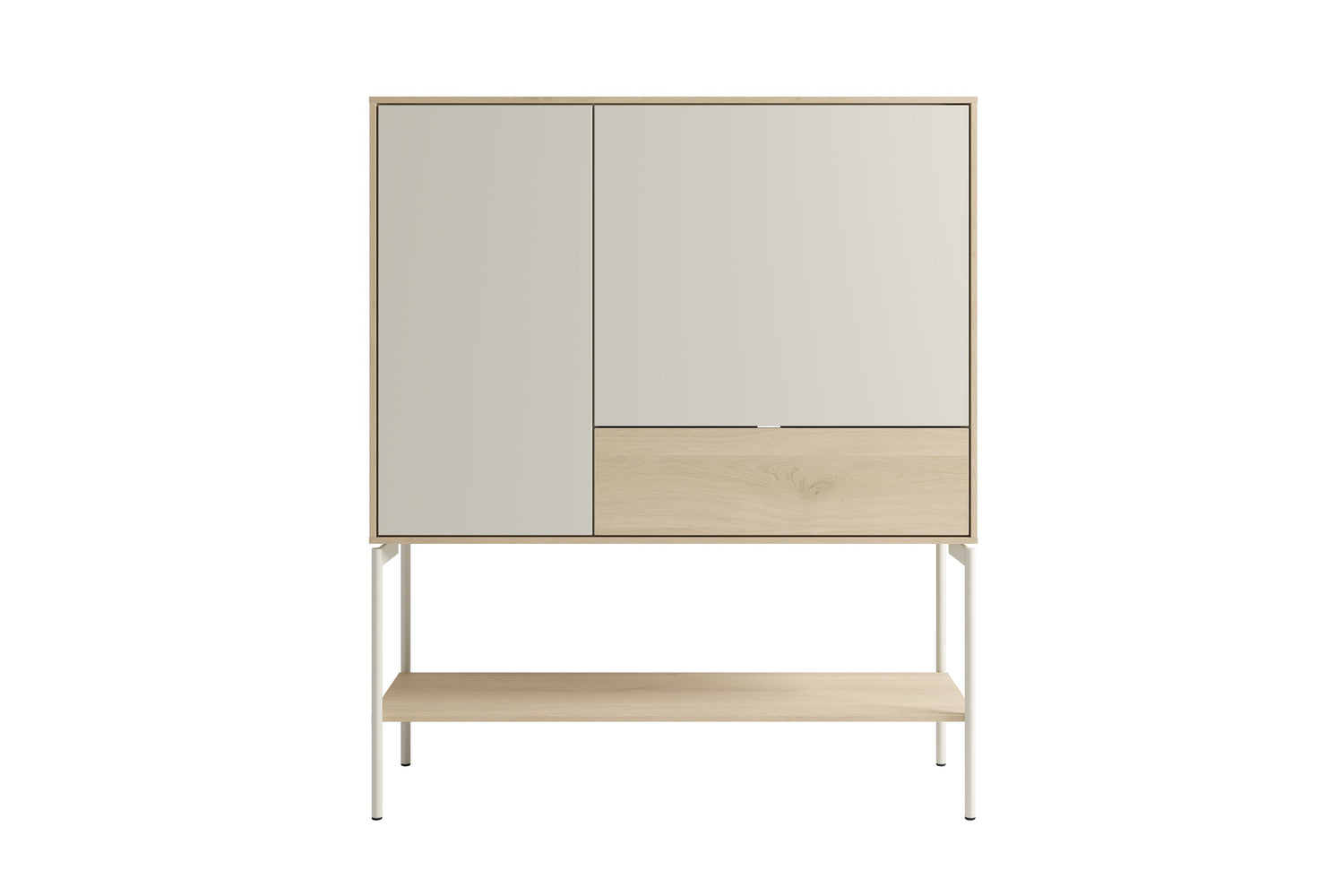 LABOE Highboard Eichefarbig Bianco hell