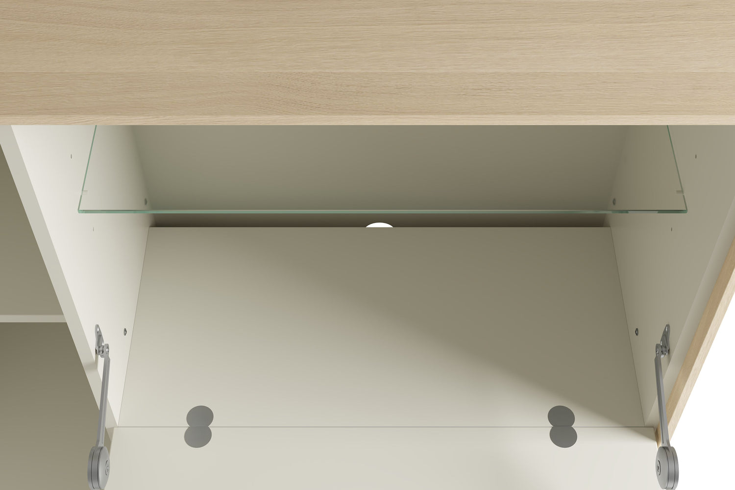 LABOE Highboard Eichefarbig Bianco hell