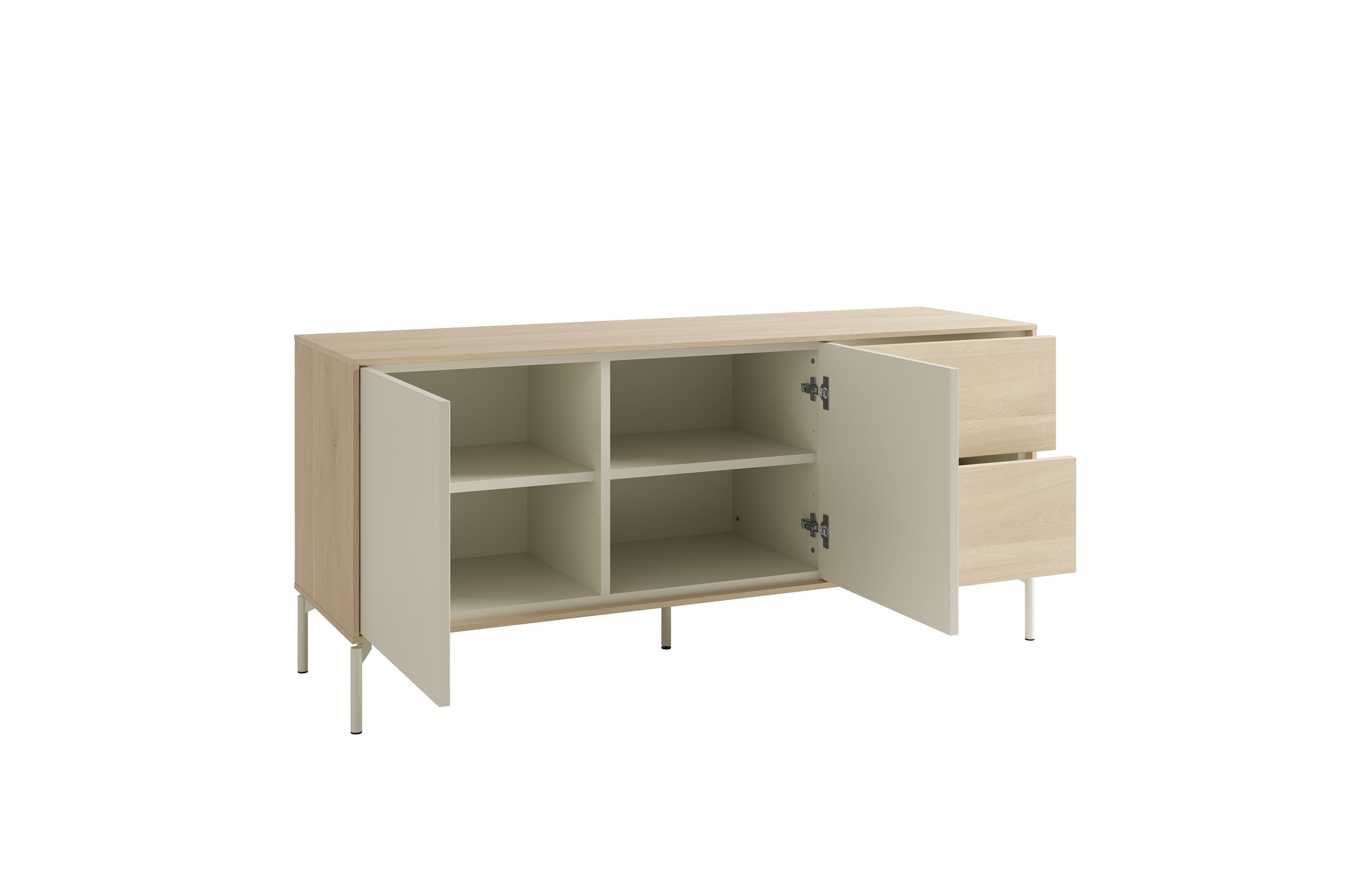 LABOE Sideboard Eichefarbig Bianco hell