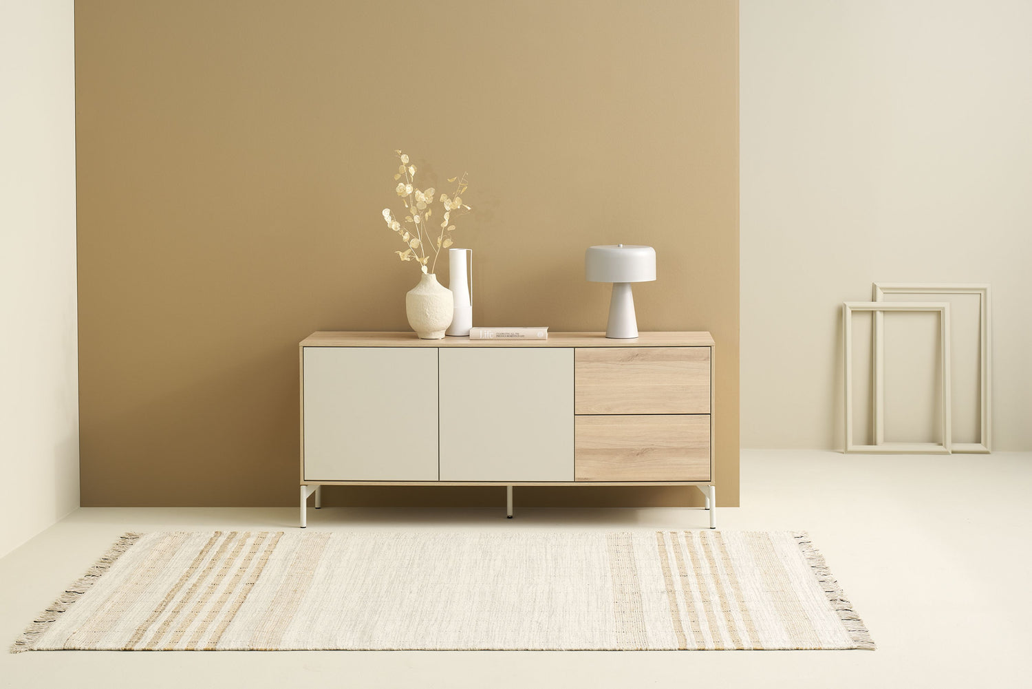 LABOE Sideboard Eichefarbig Bianco hell