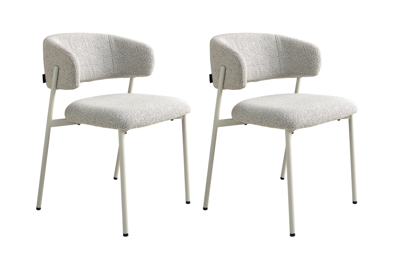 SCHÖNER WOHNEN-Kollektion Esszimmerstuhl-Set OSLO B 04, Bezug in Bouclé grau, Untergestell aus Metall schwarz oder Bezug in Bouclé greige, Untergestell aus Metall seidengrau