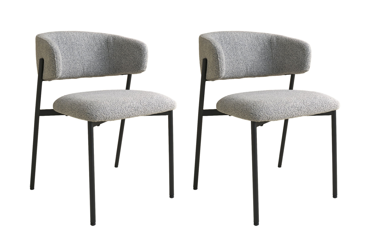 SCHÖNER WOHNEN-Kollektion Esszimmerstuhl-Set OSLO B 04, Bezug in Bouclé grau, Untergestell aus Metall schwarz oder Bezug in Bouclé greige, Untergestell aus Metall seidengrau