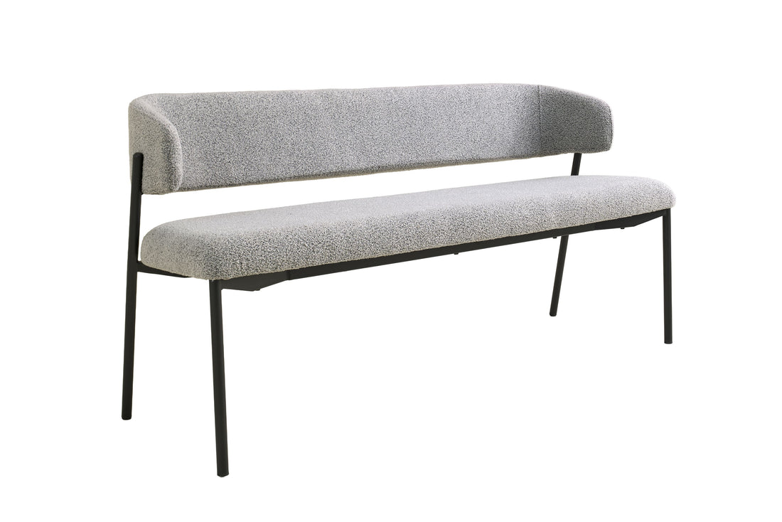 SCHÖNER WOHNEN-Kollektion Polsterbank OSLO B 160 oder 200, Bezug in Bouclé grau, Untergestell aus Metall schwarz oder Bezug in Bouclé greige, Untergestell aus Metall seidengrau