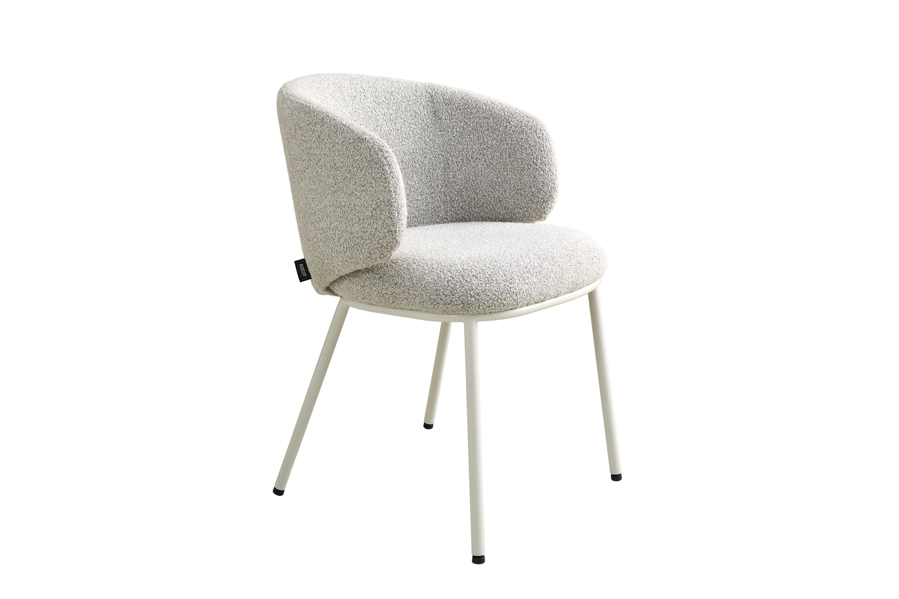 SCHÖNER WOHNEN-Kollektion Esszimmerstuhl SUNJA 01, Bezug in Bouclé grau, Untergestell aus Metall schwarz oder Bezug in Bouclé greige, Untergestell aus Metall seidengrau