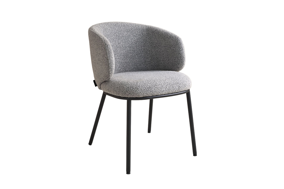 SCHÖNER WOHNEN-Kollektion Esszimmerstuhl SUNJA 01, Bezug in Bouclé grau, Untergestell aus Metall schwarz oder Bezug in Bouclé greige, Untergestell aus Metall seidengrau