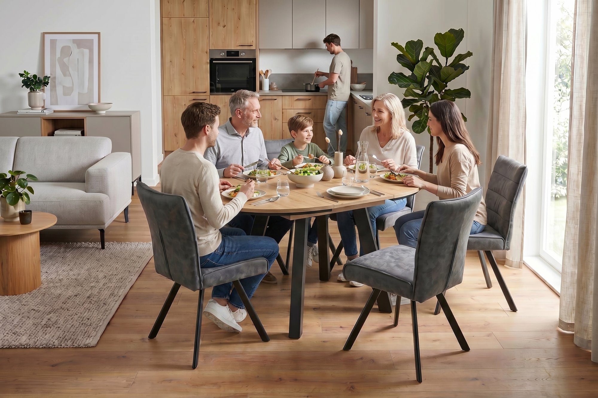 TIMOR Tisch mit Auszug Evoke Eiche (Eiche-Optik)