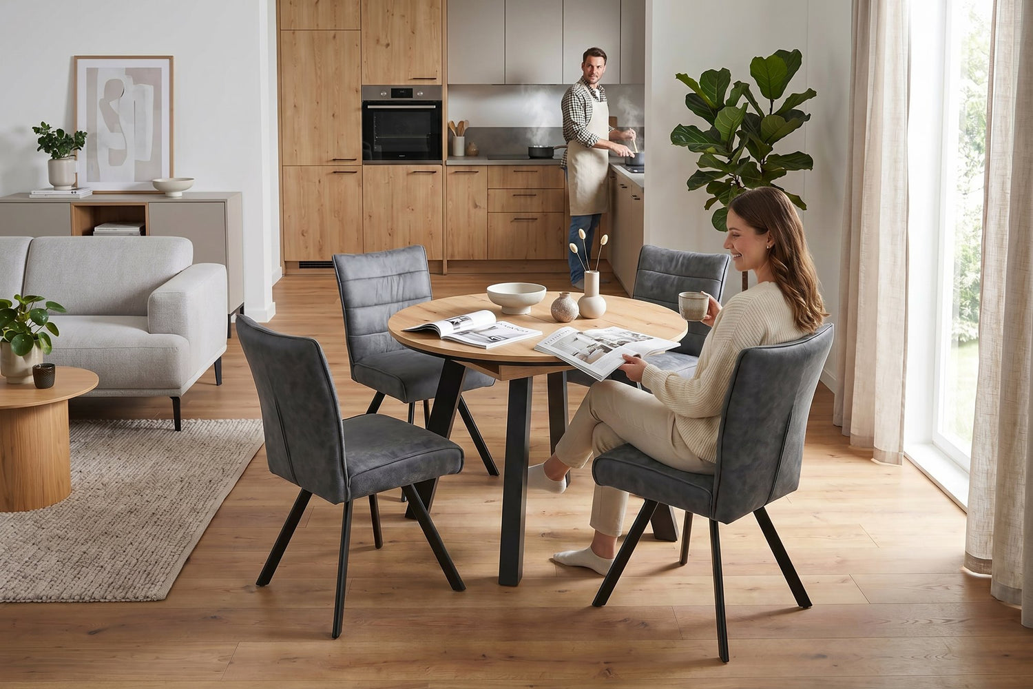 TIMOR Tisch mit Auszug Evoke Eiche (Eiche-Optik)
