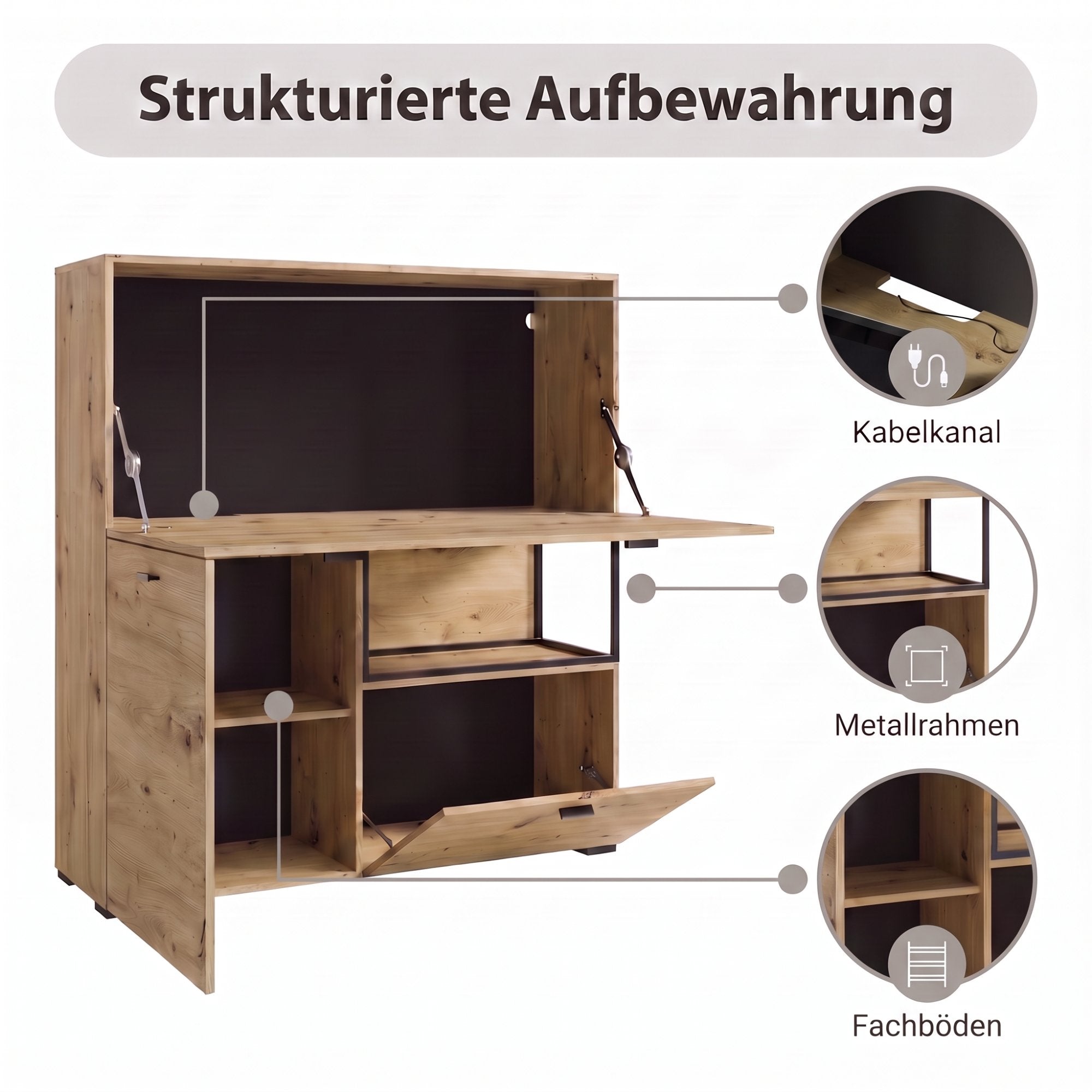 FRAME Sekretär Artisan Eiche (Eiche-Optik)