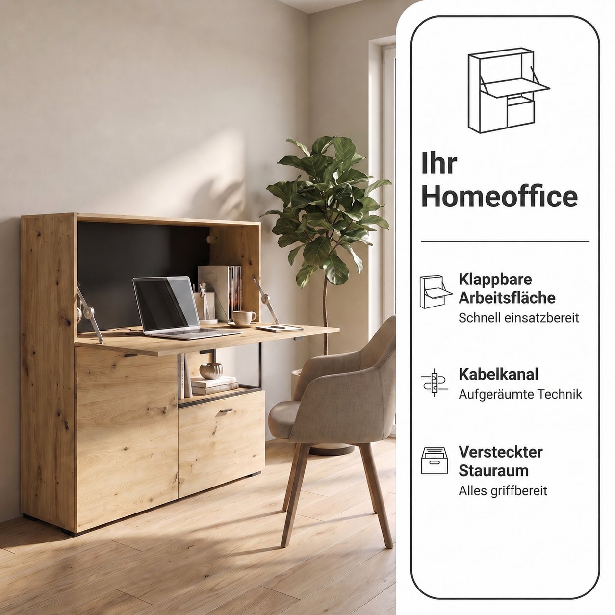 FRAME Sekretär Artisan Eiche (Eiche-Optik)