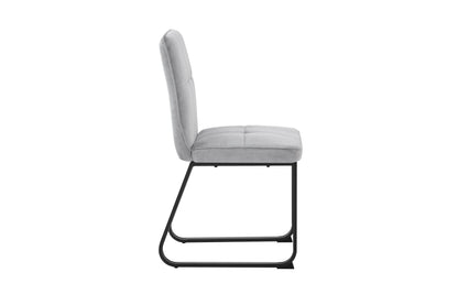 Esszimmerstuhl 2er Set Talea / Webstoff in dunkelgrau oder hellgrau / Gestell Metall in schwarz pulverbeschichtet / Küchenstuhl / Wohnzimmerstuhl / bis 120 kg / B 46, H 86, T 55 cm