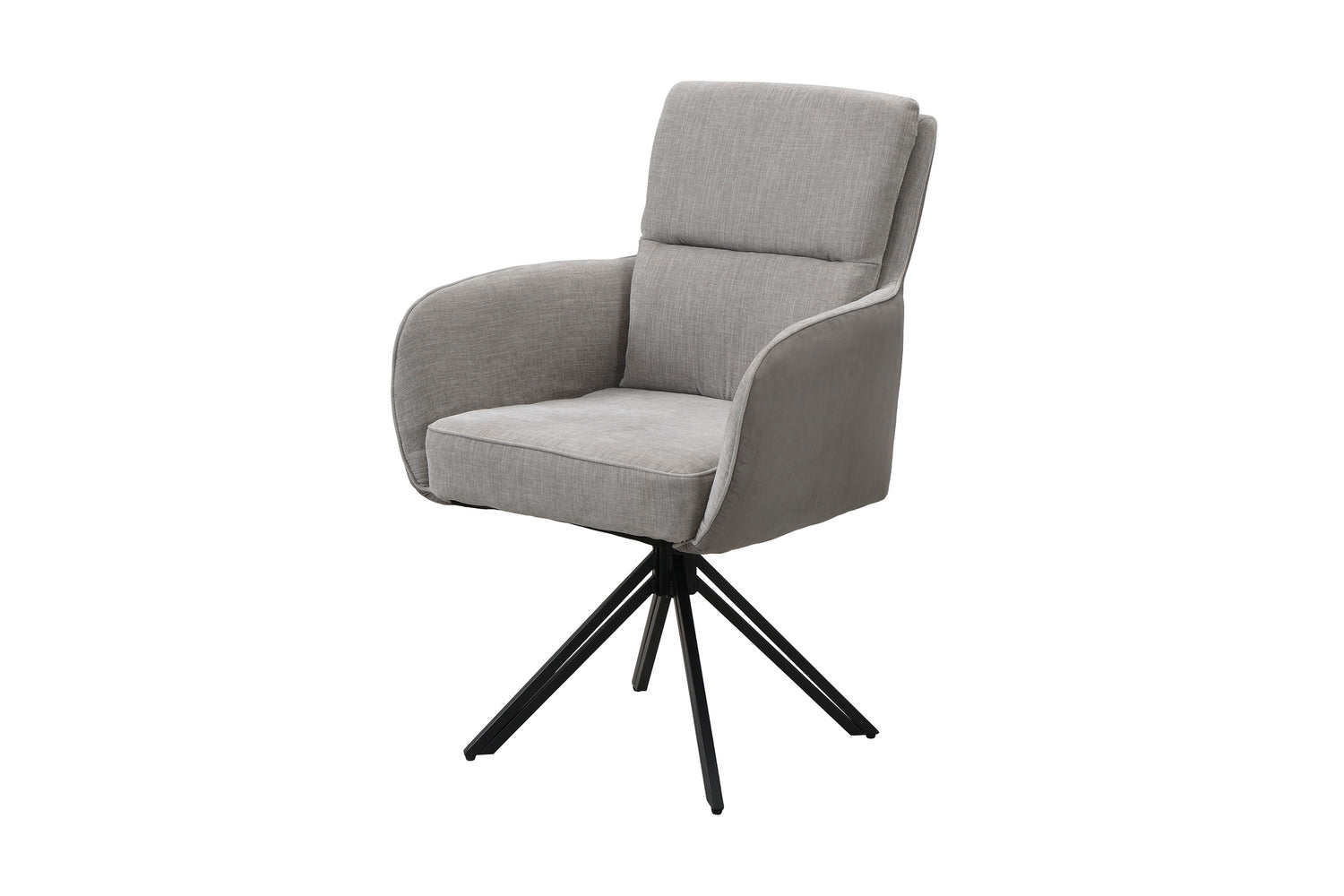 byLIVING Stuhl 2-er Set TINO / Bezug Webstoff-Mikrofaser in schwarz oder hellgrau, Gestell in schwarz / 360° drehbar / Esszimmerstuhl / Küchenstuhl / B 62 x H 94 x T 70 cm