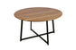 Couchtisch ALINA / Platte Akazie massiv / Gestell Metall schwarz / D 80, H 47 cm