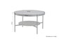 Couchtisch OHIO / Tischplatte Rauchglas grau / Ablageboden MDF Echtholzfurnier schwarz / Gestell Metall schwarz / D 73,5, H 42,5 cm