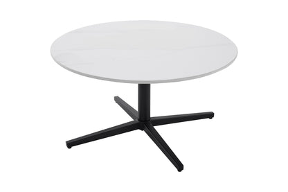 byLIVING Couchtisch CUP / Tischplatte in weiß, Gestell in schwarz / Wohnzimmertisch, Sofatisch, Beistelltisch / Maße: B 70, H 36,5, T 70 cm