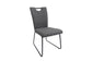 Esszimmerstuhl 2er-Set BARRY / Webstoff grau / Griff im Rücken / Gestell Metall schwarz / Esszimmerstuhl / Küchenstuhl / B 58, H 95, T 45 cm