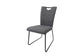 Esszimmerstuhl 2er-Set BARRY / Webstoff grau / Griff im Rücken / Gestell Metall schwarz / Esszimmerstuhl / Küchenstuhl / B 58, H 95, T 45 cm