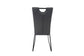 Esszimmerstuhl 2er-Set BARRY / Webstoff grau / Griff im Rücken / Gestell Metall schwarz / Esszimmerstuhl / Küchenstuhl / B 58, H 95, T 45 cm