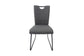 Esszimmerstuhl 2er-Set BARRY / Webstoff grau / Griff im Rücken / Gestell Metall schwarz / Esszimmerstuhl / Küchenstuhl / B 58, H 95, T 45 cm