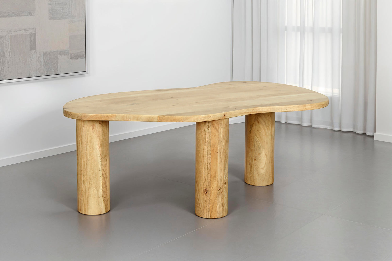 byLIVING Couchtisch ETHAN / Tischplatte und Gestell in schwarz oder naturfarben (Akazie) / Wohnzimmertisch / Beistelltisch / Maße: B 110, H 45, T 55 cm