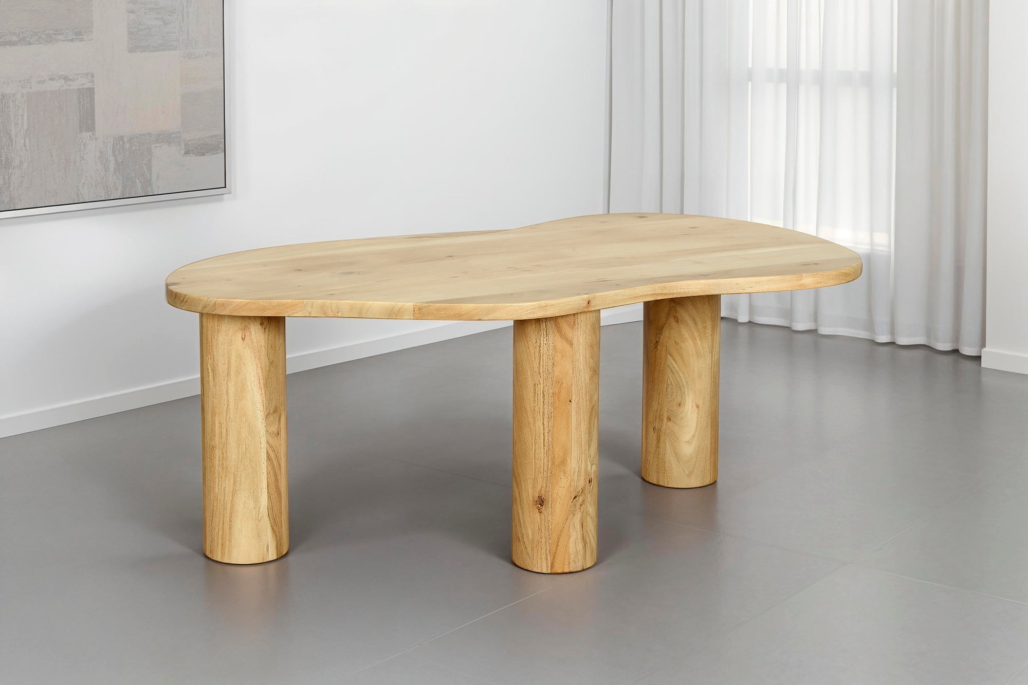 Couchtisch ETHAN / Tischplatte und Gestell in schwarz oder naturfarben (Akazie) / Wohnzimmertisch / Beistelltisch / Maße: B 110, H 45, T 55 cm