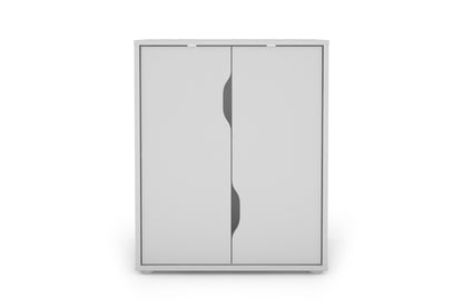 Aktenschrank BELFAST / mit viel Stauraum / 2 Türen / weiß oder anthazit / B 60, H 76,5, T 37 cm