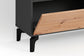 TV-Board BLACKWOOD / Lowboard Anthrazit mit Absetzung in Artisan Eiche / Fernsehtisch mit 2 Klappen und 1 Tür / B 190, H 58, T 38 cm