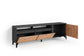 TV-Board BLACKWOOD / Lowboard Anthrazit mit Absetzung in Artisan Eiche / Fernsehtisch mit 2 Klappen und 1 Tür / B 190, H 58, T 38 cm