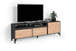 TV-Board BLACKWOOD / Lowboard Anthrazit mit Absetzung in Artisan Eiche / Fernsehtisch mit 2 Klappen und 1 Tür / B 190, H 58, T 38 cm