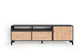 TV-Board BLACKWOOD / Lowboard Anthrazit mit Absetzung in Artisan Eiche / Fernsehtisch mit 2 Klappen und 1 Tür / B 190, H 58, T 38 cm