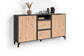 Sideboard BLACKWOOD / Anthrazit mit Absetzung in Artisan Eiche / Kommode mit 2 Türen, 2 Schubkästen und 1 Fach / B 180, H 92, T 38 cm