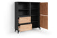 Highboard BLACKWOOD / Highboard Anthrazit mit Absetzung in Artisan Eiche / Wohnzimmerschrank mit 2 Türen, 2 Schubkästen und 1 offenem Fach / B 126, H 141, T 38 cm