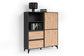 BLACKWOOD Highboard, Anthrazit mit Absetzung in Artisan Eiche