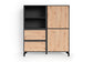 Highboard BLACKWOOD / Highboard Anthrazit mit Absetzung in Artisan Eiche / Wohnzimmerschrank mit 2 Türen, 2 Schubkästen und 1 offenem Fach / B 126, H 141, T 38 cm