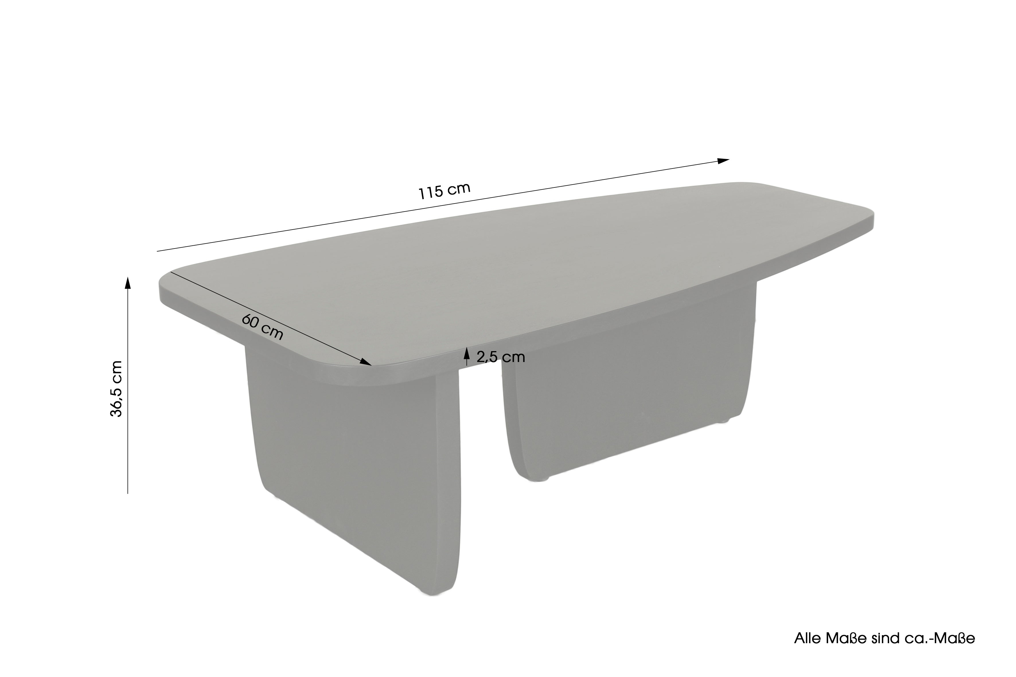 Couchtisch BOLT / Massivholz Akazie schwarz / 115 x 60, H 36,5cm