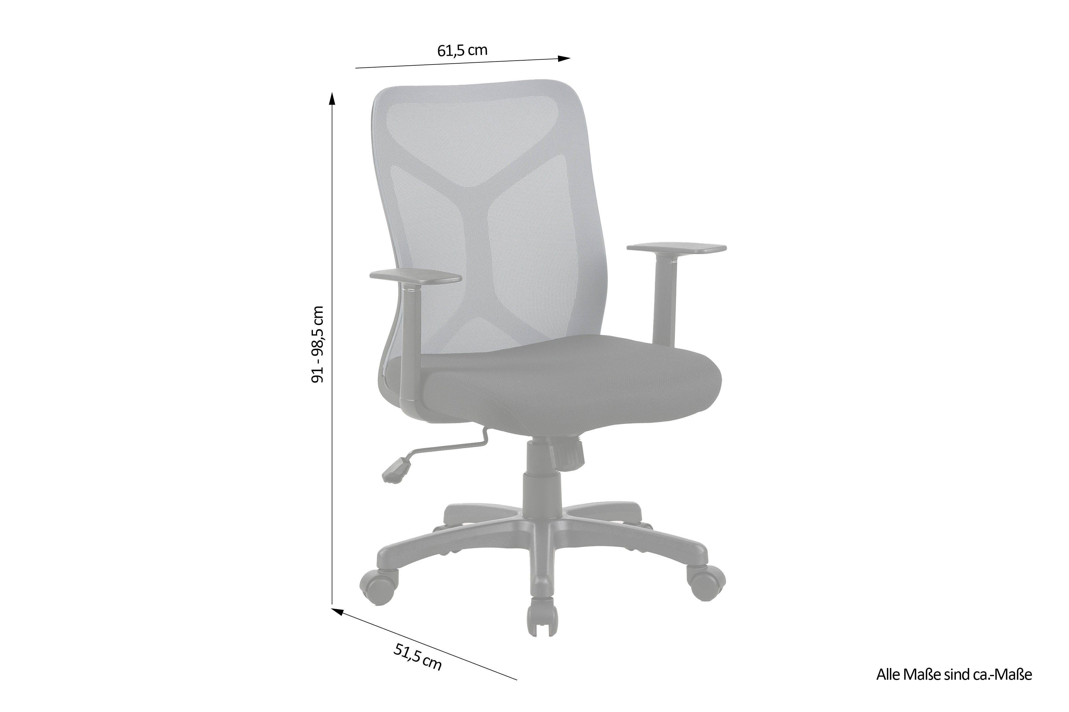 Chefsessel BONE / Kunststoff schwarz / Mesh schwarz, ziegelrot oder grau / Wippmechanik / Sicherheitsklemmschutz / Höhenverstellung / gebremste Sicherheitsdoppelrollen / B 61,5, H 91-98,5, T 51,5 cm