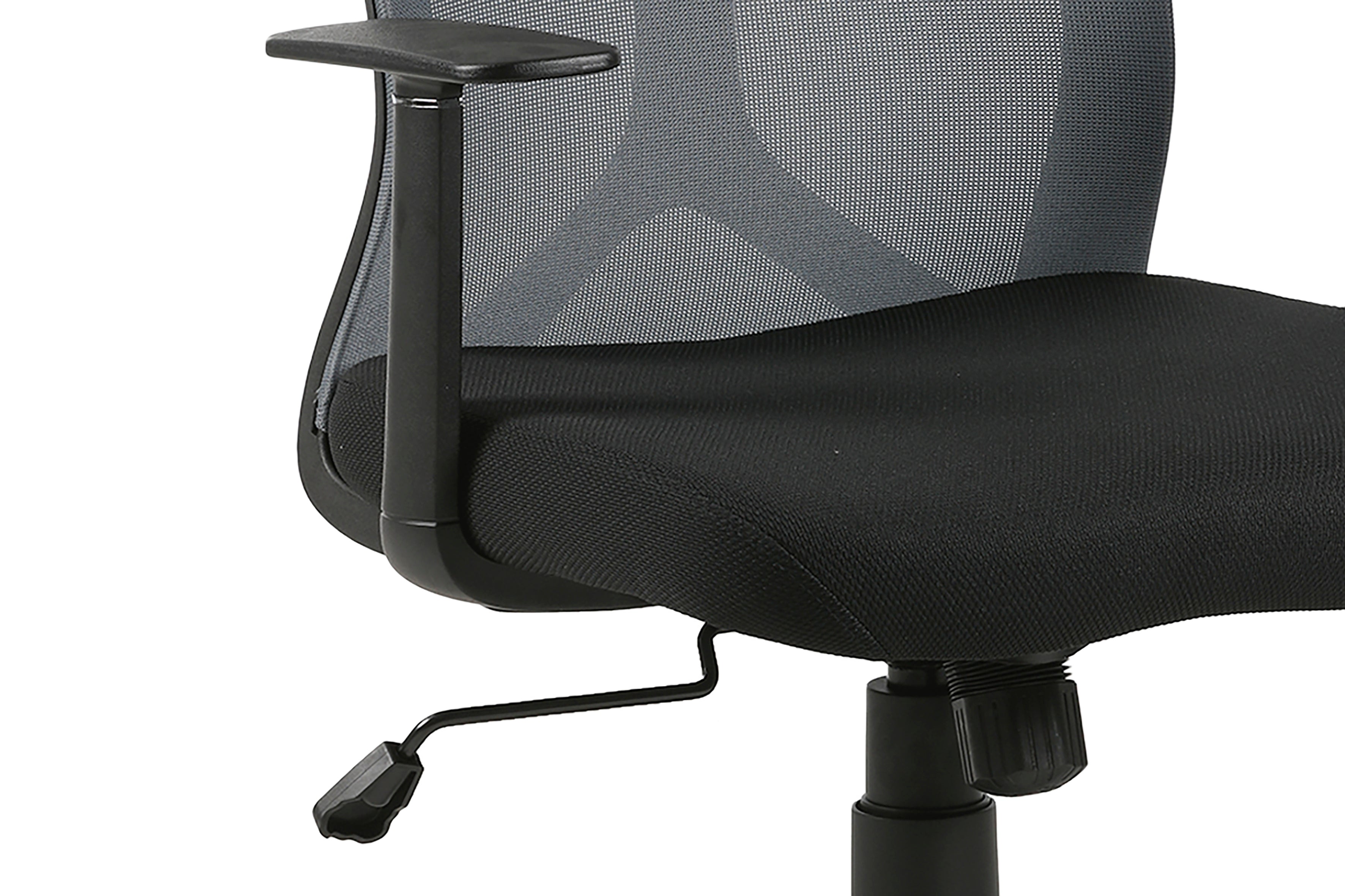 Chefsessel BONE / Kunststoff schwarz / Mesh schwarz, ziegelrot oder grau / Wippmechanik / Sicherheitsklemmschutz / Höhenverstellung / gebremste Sicherheitsdoppelrollen / B 61,5, H 91-98,5, T 51,5 cm